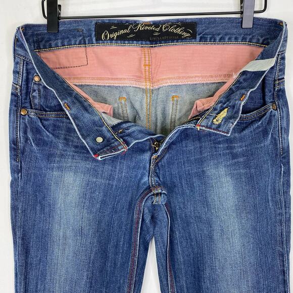 Levi's Lady Style Jeans Womens Sz 30 Wide Flare Leg Contrast Stitching Country - Picture 3 of 11